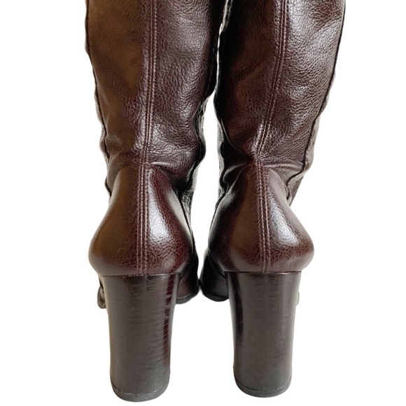 Franco Sarto Lea Leather Knee Heel Boots 7.5 - Picture 4 of 8